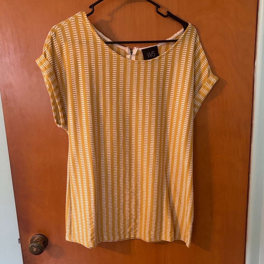 W5 Mustard and White Striped Blouse
